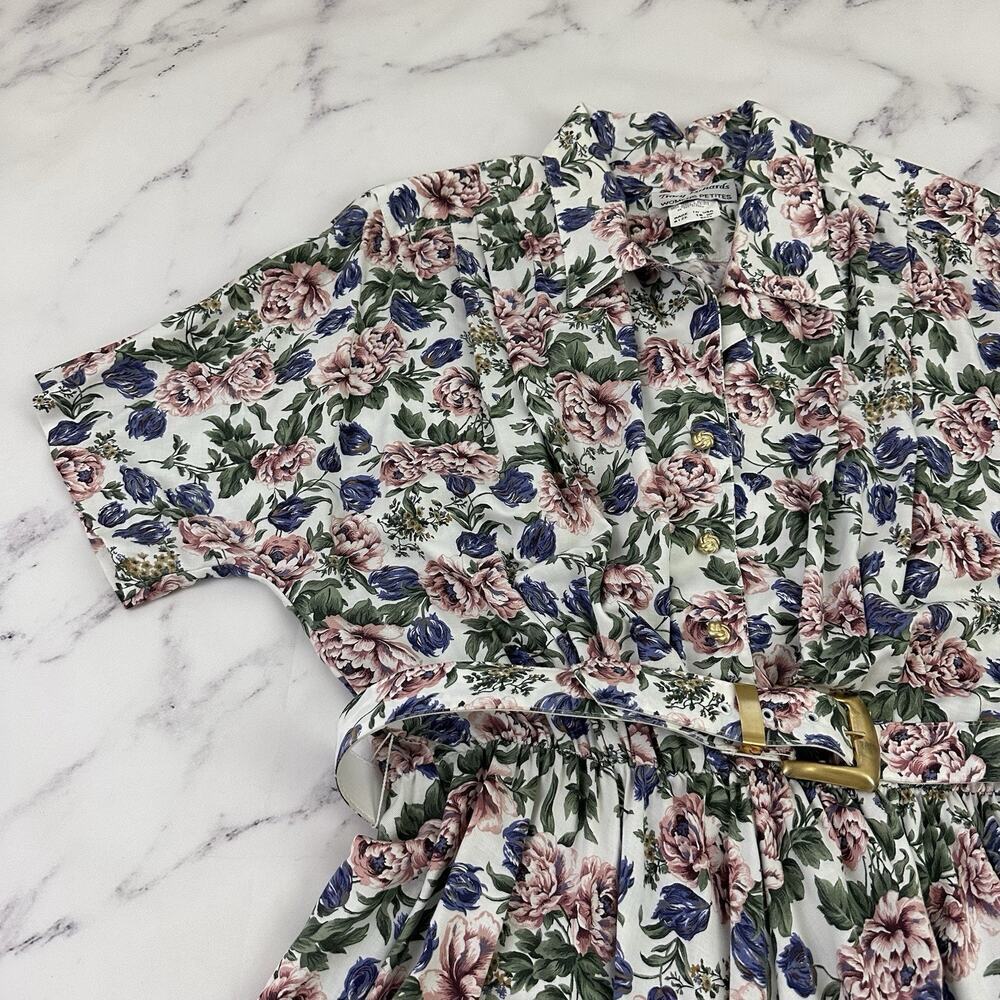Tracy Richards Womens Vintage 90s Maxi Shirt Dress Size 18 WP Pink Blue Floral - Picture 4 of 12